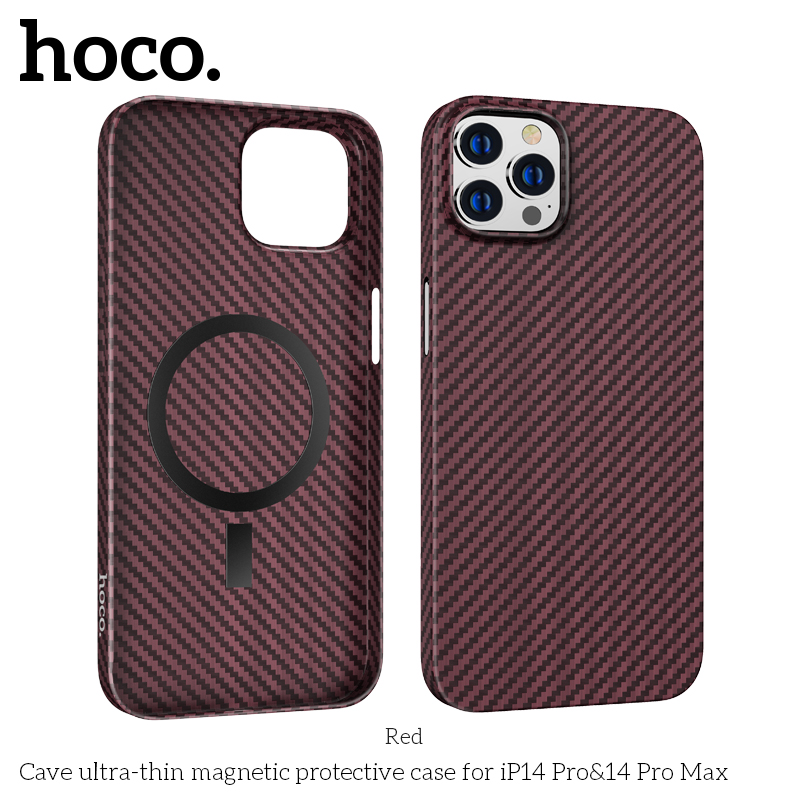 Mới Hoco Cave Ốp Sạc Không Dây Từ Tính Siêu Mỏng Ốp Bảo Vệ Cho IP14 Pro Max Ốp Chống Sốc Ip 14 Plus