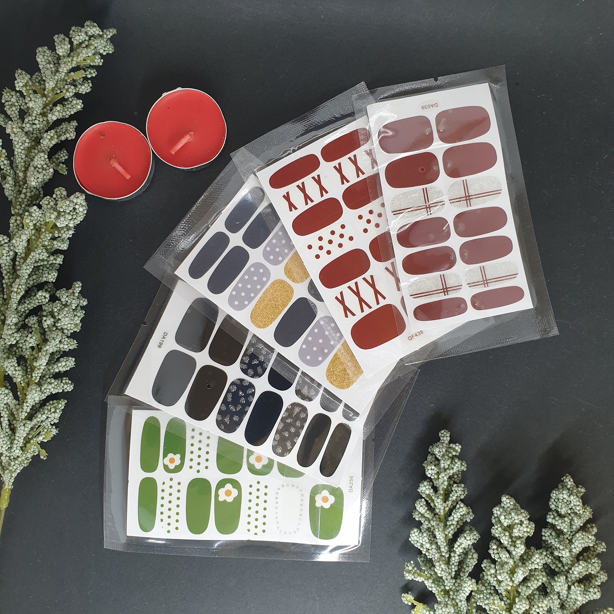 Set 14 nhãn dán móng, sticker dán móng 3d dễ thương 💖💖💖