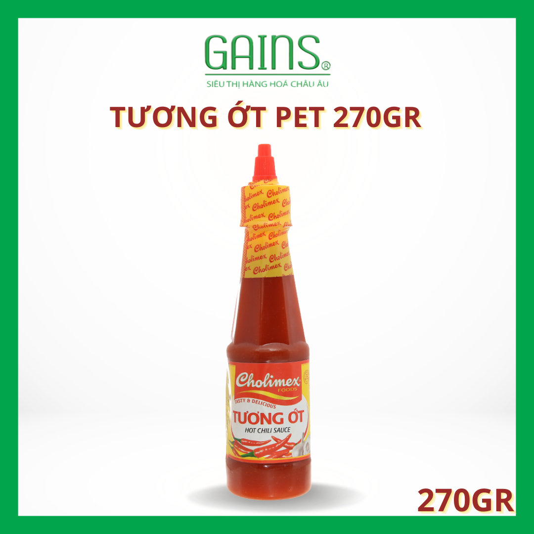 Tương Ớt Cholimex 270g - Chai PET Tiện Lợi - Vị Cay Ngọt Hài Hòa - date 25/3/2027