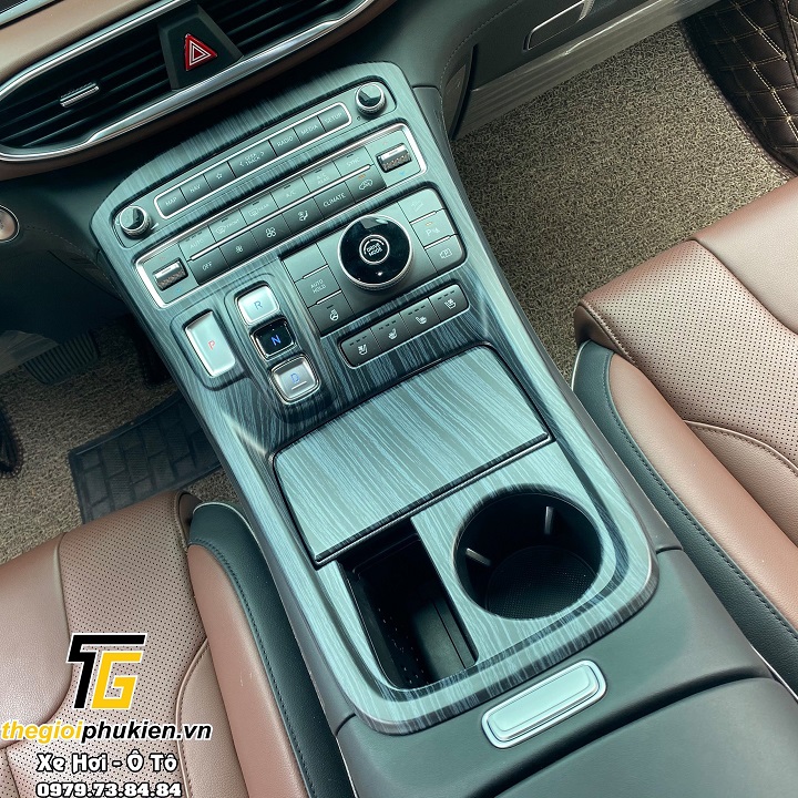 Ốp trang trí nội thất xe Hyundai Santafe 2021 - vân đá