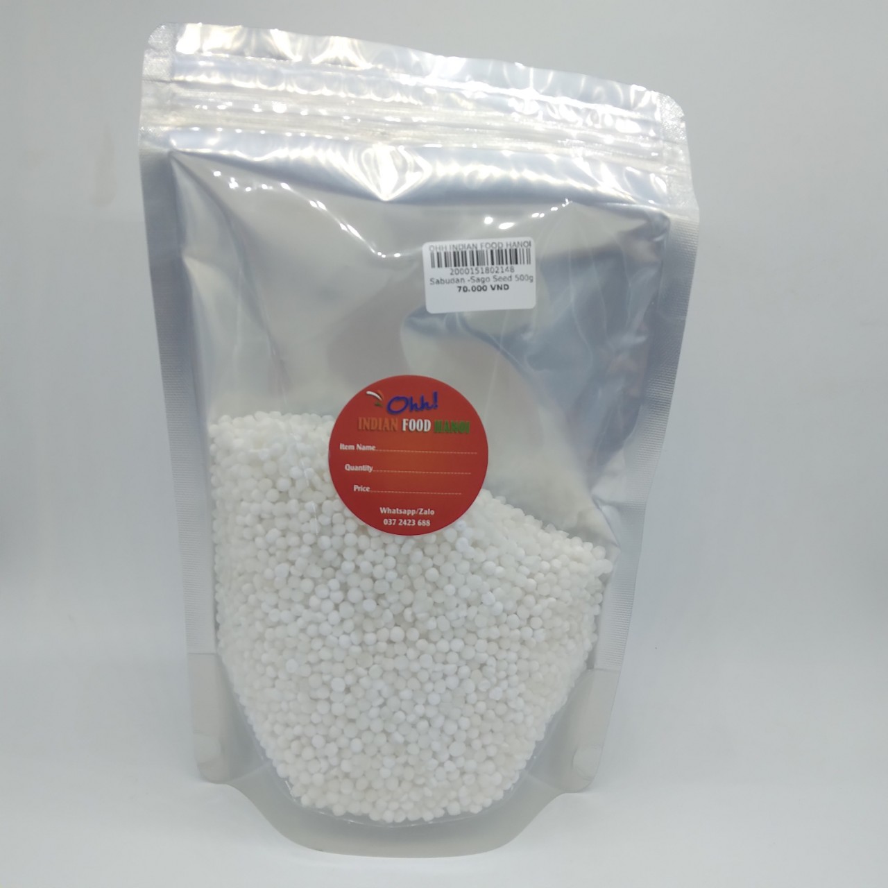 Ohh- Sabudan Sago seed Tapioca Pearl 500g Hạt sago - Indian food