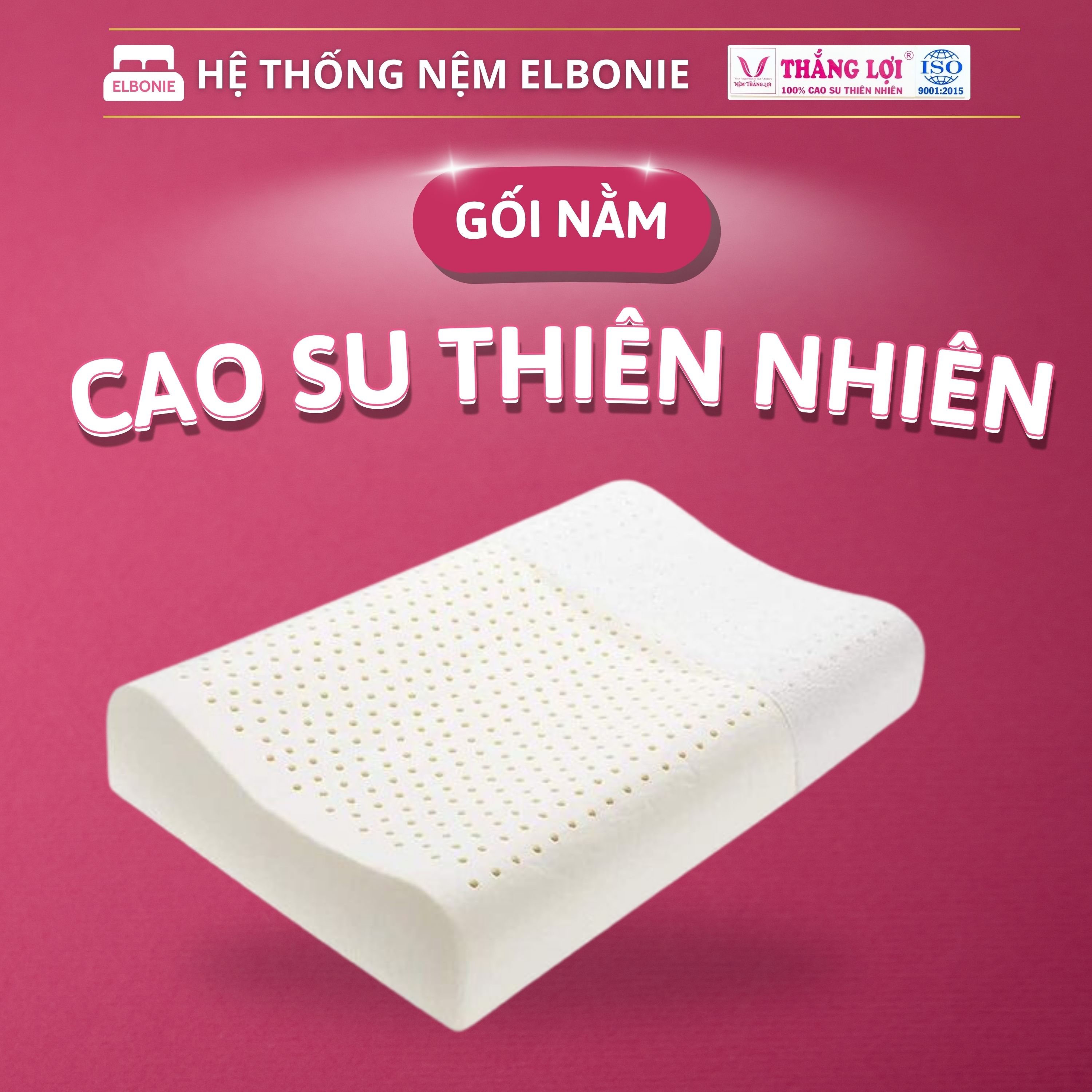 Gối nằm cao su thiên nhiên 100% thắng lợi kiểu lượn sóng mủ cao su tự nhiên hỗ trợ tư thế ngủ tốt nhất