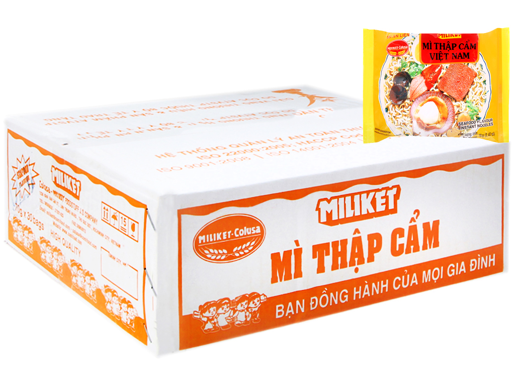 THÙNG 30 GÓI MÌ THẬP CẨM MILIKET-70G-THƠM NGON CHẤT LƯỢNG TUYỆT VỜI