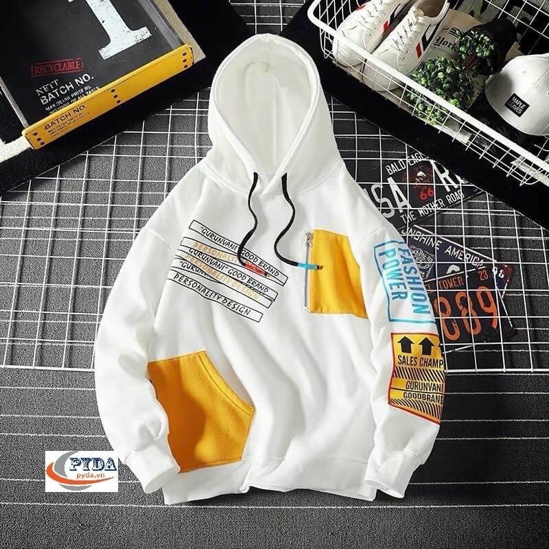 Áo hoodie nam nữ hàng hiệu áo hoodie unisex phối màu cực đẹp thời trang 2 màu đen trắng