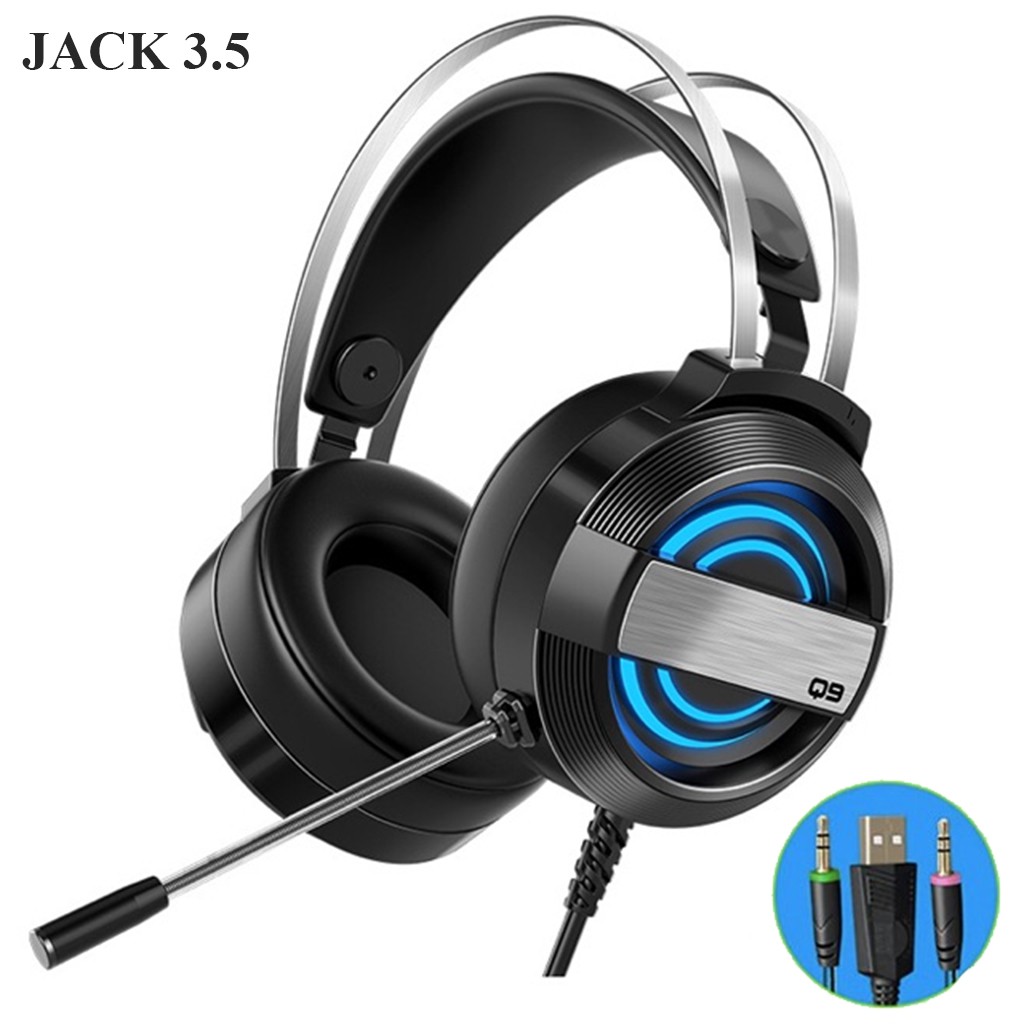Tai nghe headphone gaming q9 có mic cực nhạy led rgb 7 màu thay đổi liên tục âm thanh 7.1