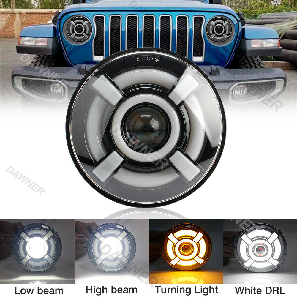 Đèn pha tròn 7 inch 40w 60w 80w 90w dành cho xe mô tô