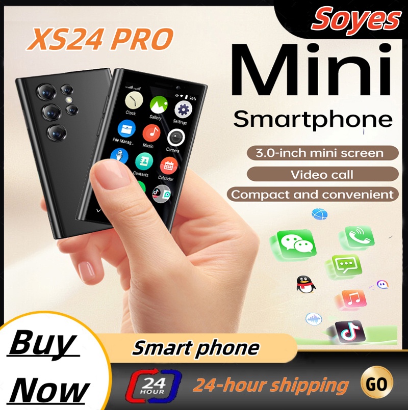 SOYES XS24 Pro Mini Android9.0 Điện thoại thông minh 3.0 inch RAM 2GB RAM 16GB ROM Nhận dạng khuôn mặt Dual SIM Mạng 3G Hỗ trợ Bluetooth WIFI Type-C Điện thoại nhỏ