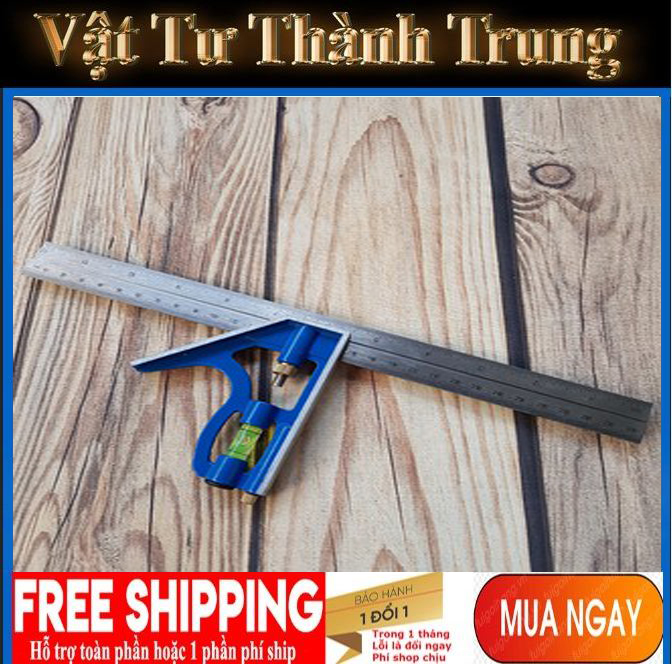 Thước ke góc dài 30cm có kèm thước thủy C-Mart