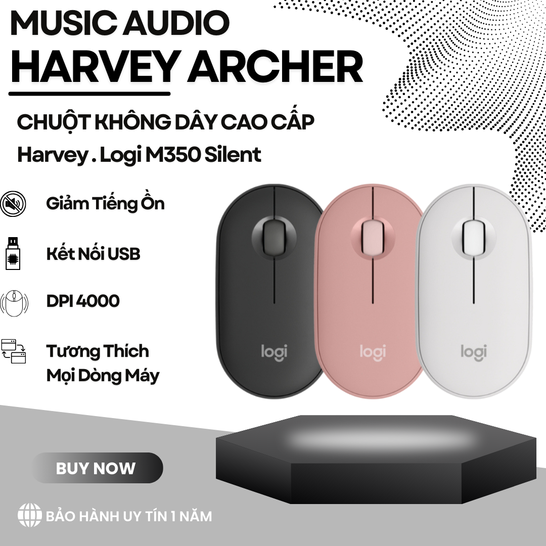 Chuột Máy Tính Không Dây Blutooth Logi Pebble M350 Silent Kết nối Blutooth  phù hợp với phong cách sống bận rộn, tô điểm cho bàn làm việc ( Tặng Kèm Pin Và Lót Chuột )