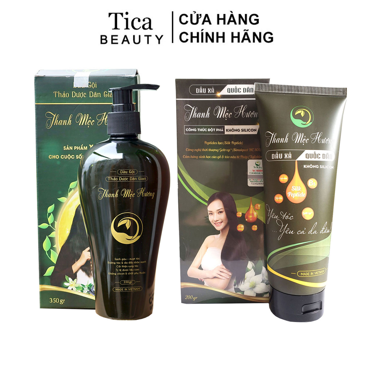 Bộ Dầu Gội Và Dầu Xả Thảo Dược Dân Gian Thanh Mộc Hương Không Silicon Ngăn Rụng Tóc