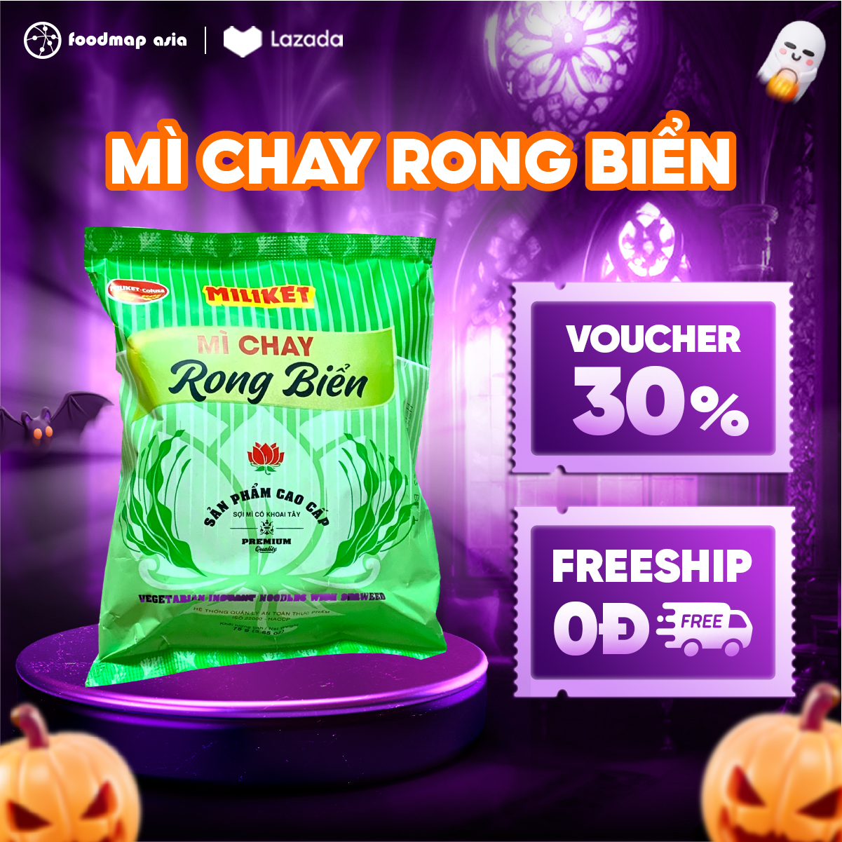 Mì Chay Rong Biển Dinh Dưỡng Thơm Ngon Miliket - Gói 75G