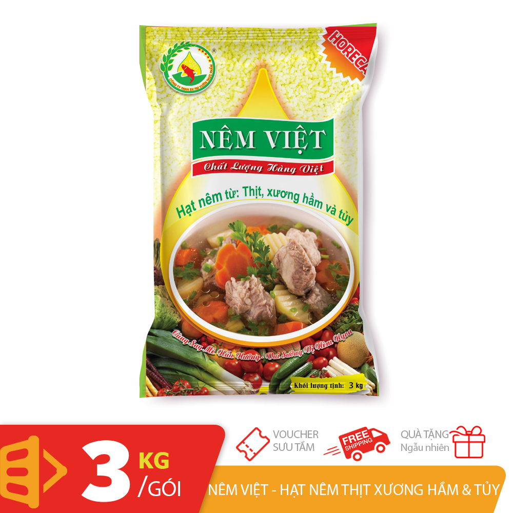 Nêm Việt Horeca gói 3KG hạt nêm thịt xương hầm và tủy thơm ngon siêu tiết