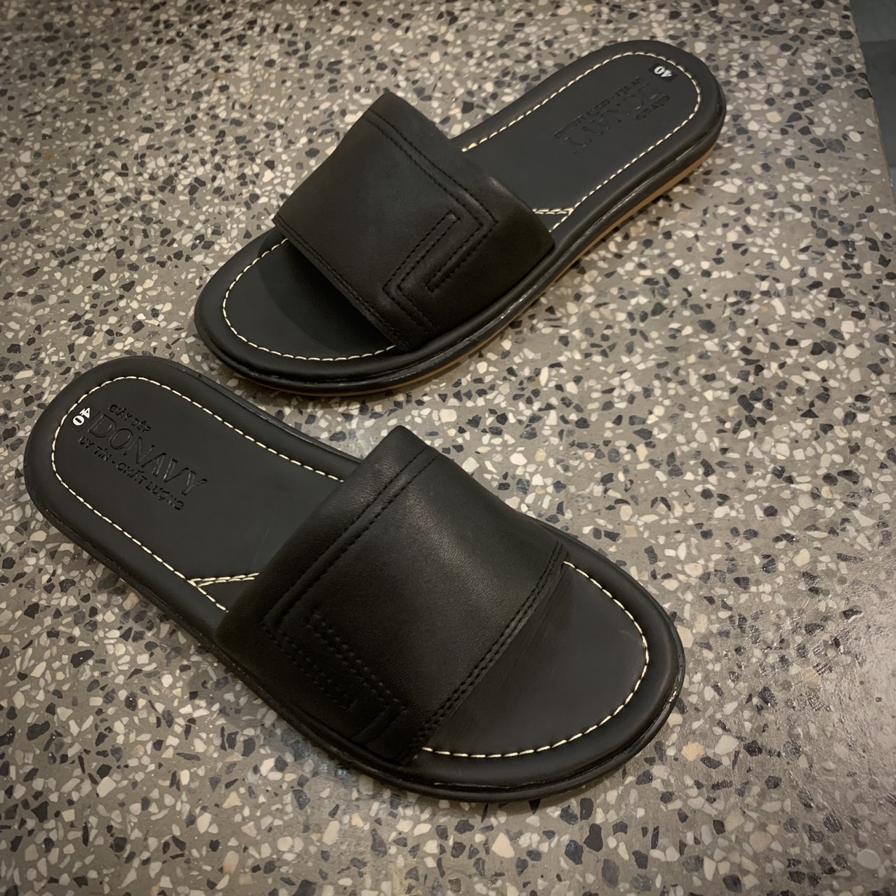 Dép Nam Da Bò Thật Đế Khâu Chắc Chắn Có Video Đeo Thực Tế