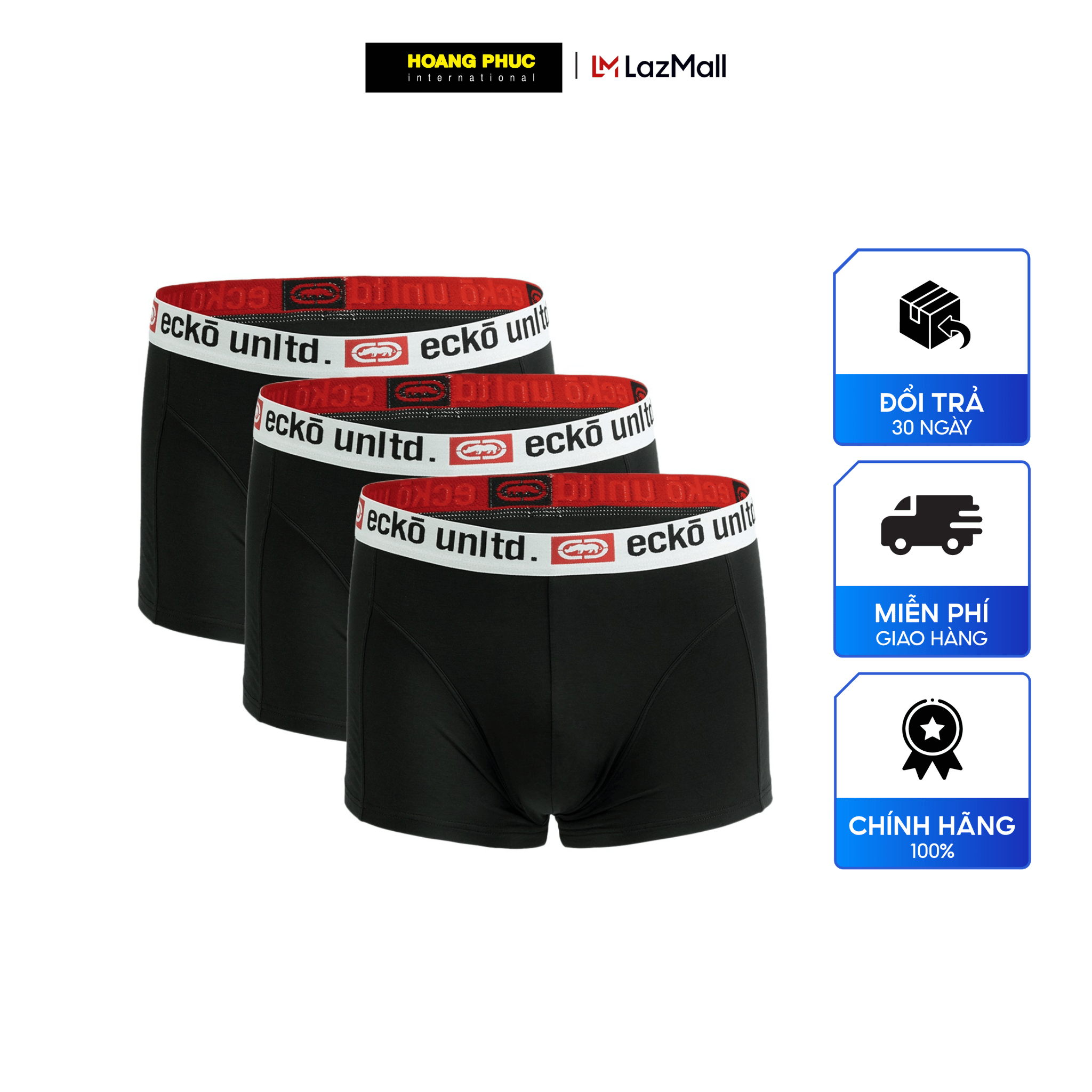 Combo 3 quần lót boxer nam ECKO UNLTD thoáng mát IS22-70005