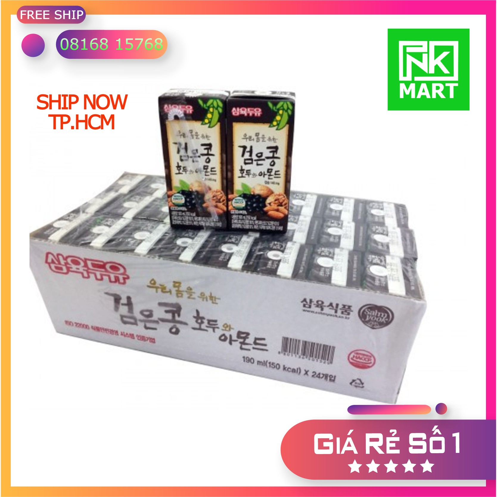 Thùng Sữa Hạt sữa óc chó hạnh nhân đậu đen 190ml