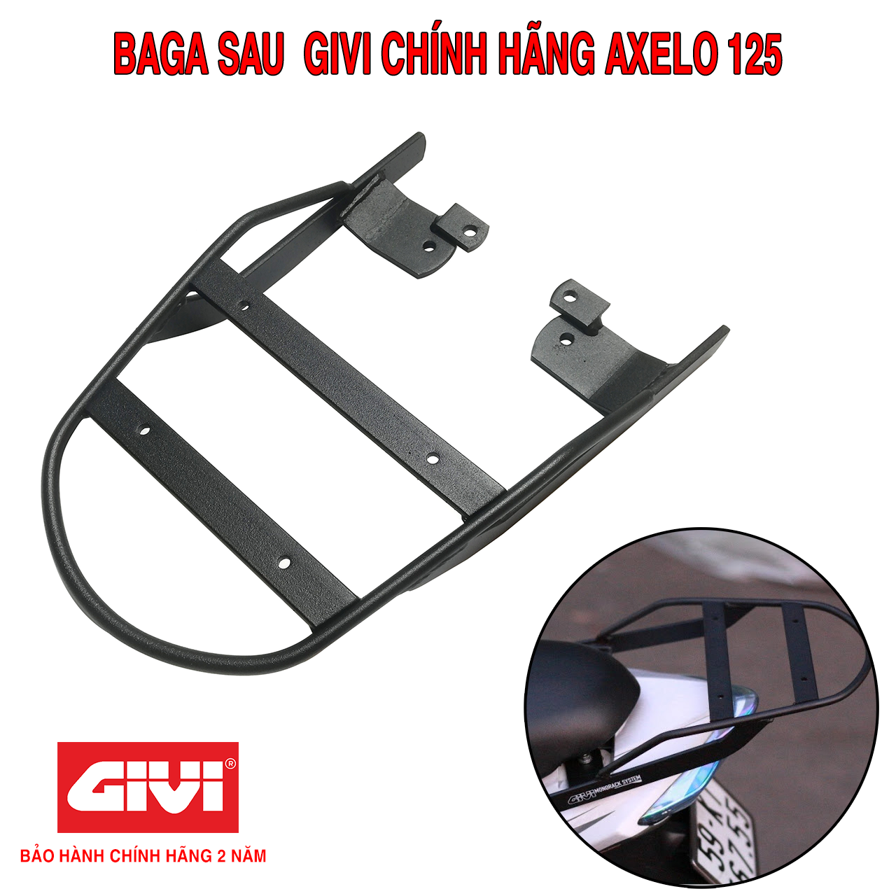 Baga Sau Givi Axelo 125 Chịu Lực Cao Chính Hãng - Bảo Hành 2 Năm