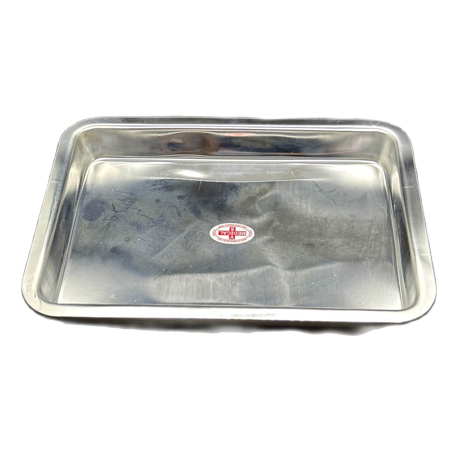 Mâm inox chữ nhật m17 17x22x3 cm và 17x22x2 cm