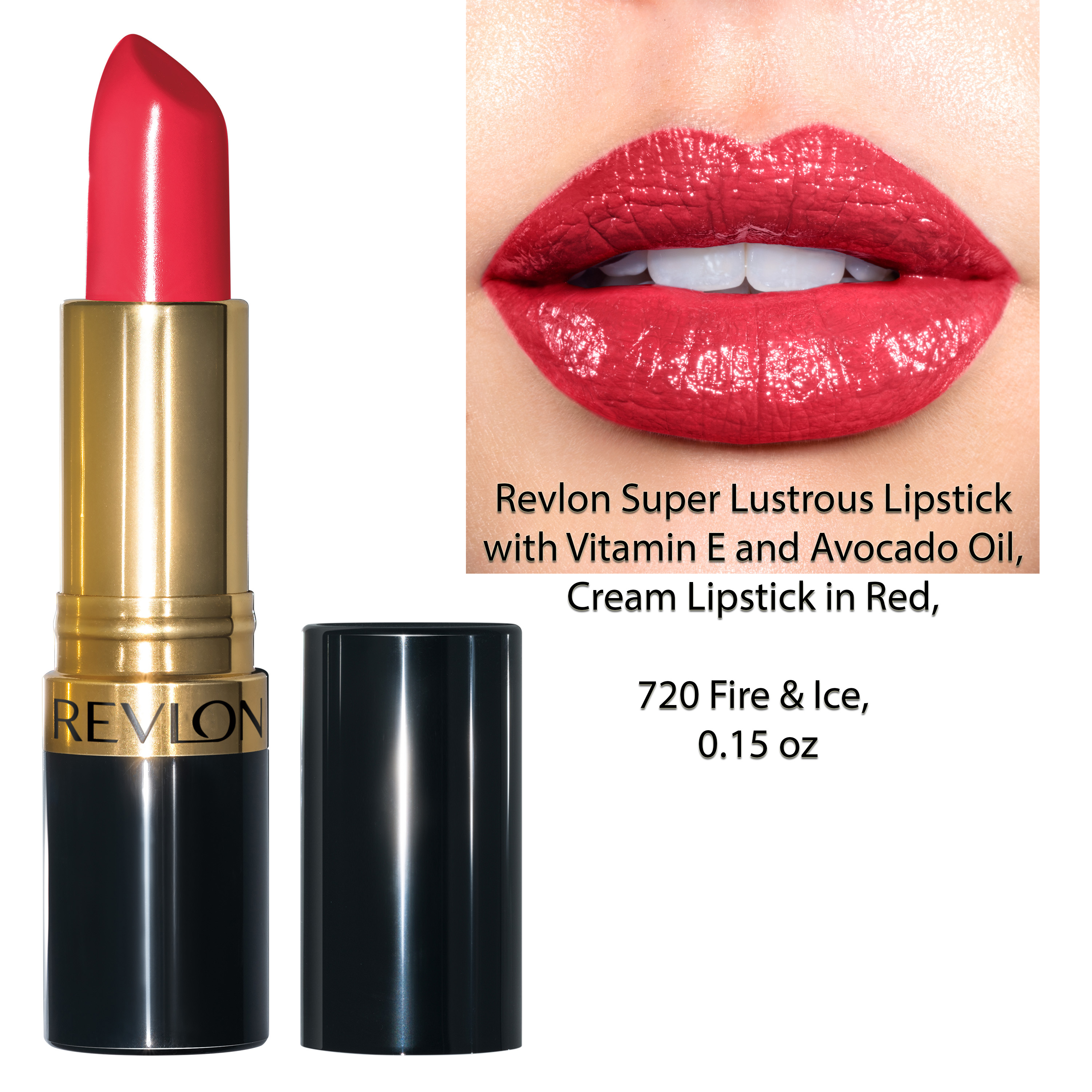 Son màu siêu dưỡng môi Revlon Super Lustrous Lipstick 4.2g, crème 720 Fire & Ice