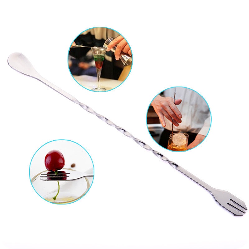 Thìa barpoons 2 đầu inox - muỗng khuấy 2 đầu
