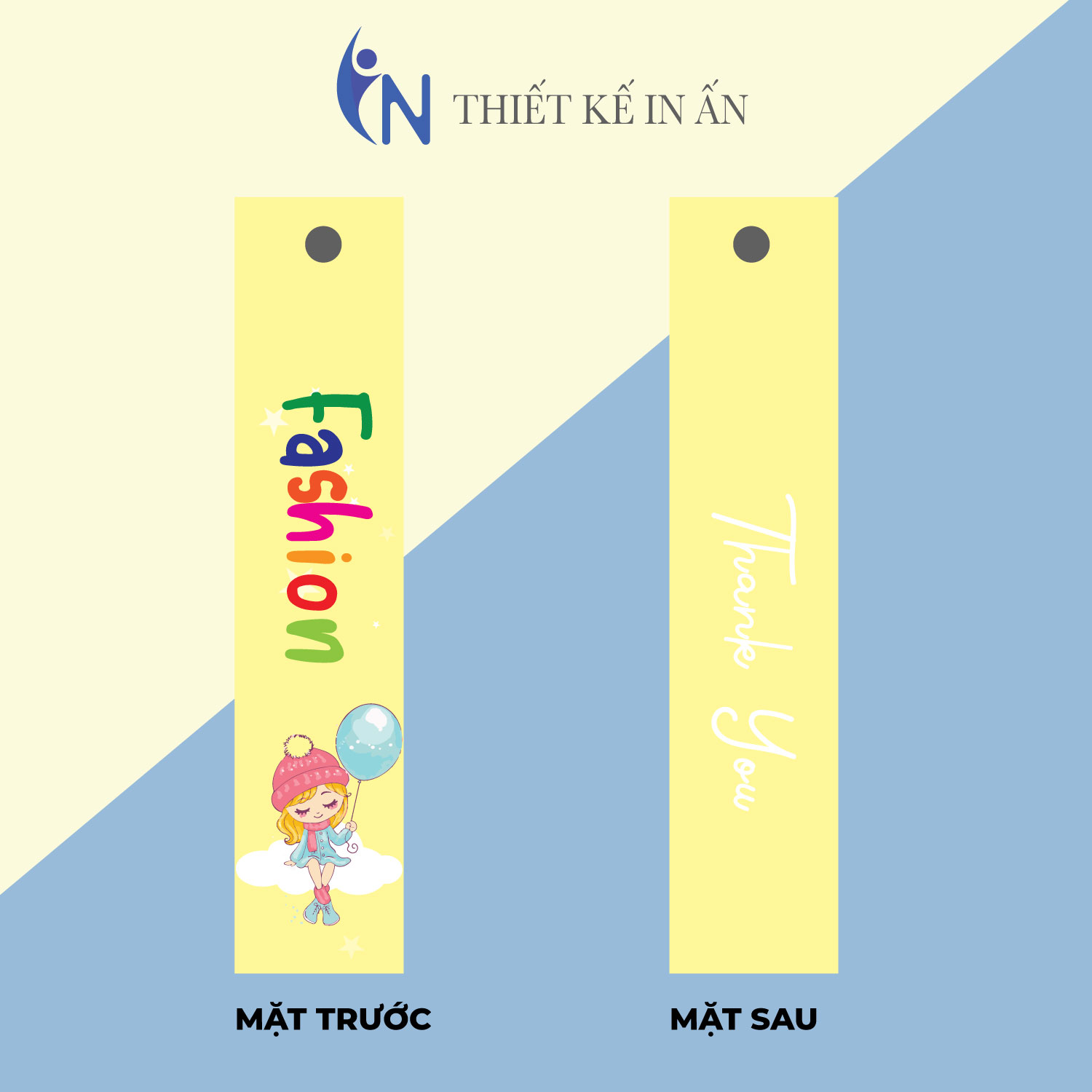 [HCM]Mác quần áo Tag nhãn quần áo  IN GIÁ RẺ cho shop bán hàng quần áo thời trang bìa cứng cán màng chất lượng cao - Gói 100 bộ - size 2x9cm