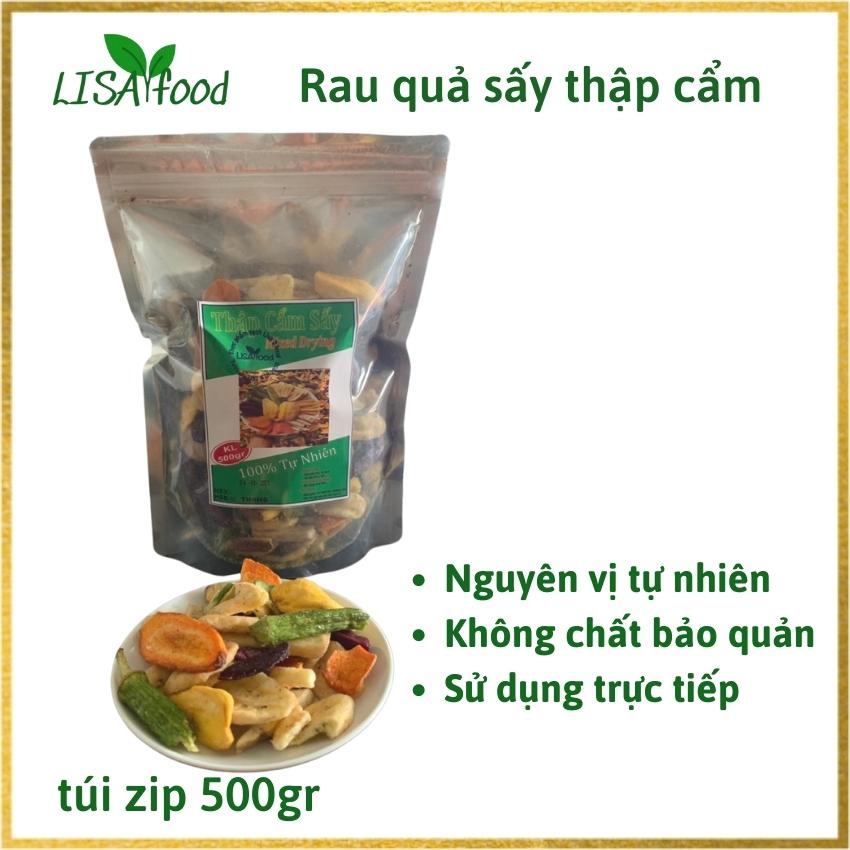 [FREESHIP] 500G Rau củ trái cây thập cẩm sấy giòn nguyên vị tự nhiên Lisa2food, dùng ăn trực tiếp, không chất bảo quản