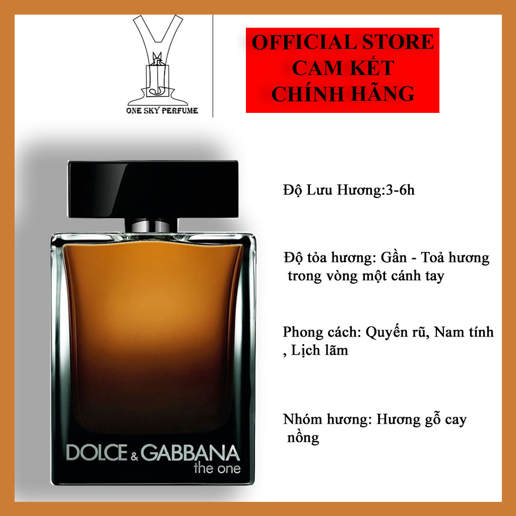 Nước hoa nam DGThe One edp chính hãng mùi hương mang đến tâm điểm cho những buổi hẹn hò hoặc tiệc tùng