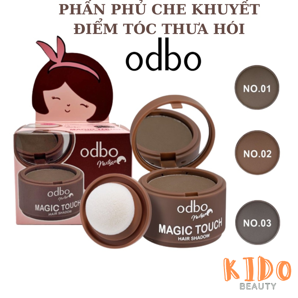 Phấn che khuyết điểm tóc thưa & hói odbo magic touch hair shadow 3g thái lan | phấn phủ che chân tóc