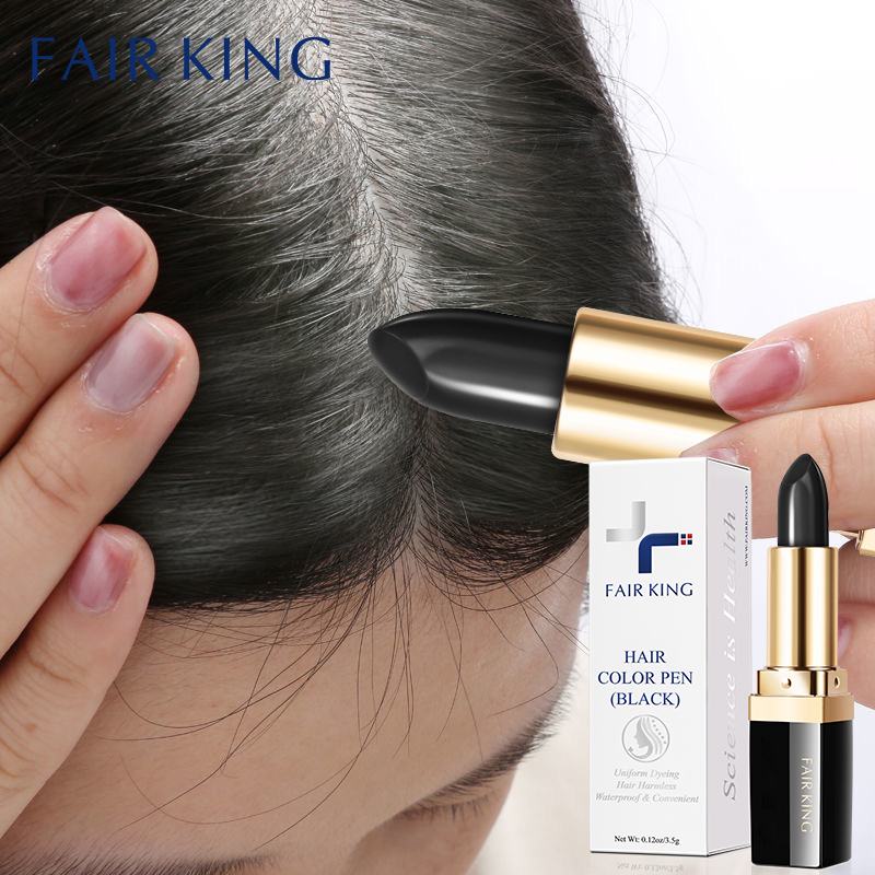 FAIR KING Thuốc nhuộm tóc dùng một lần Màu đen gốc tức thì Che phủ màu tóc Sửa đổi dạng kem Thanh che phủ tạm thời Thuốc nhuộm tóc màu trắng - intl
