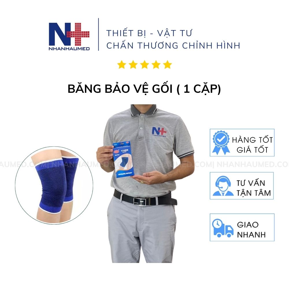 Bó gối thể thao màu xanh , gối nk1