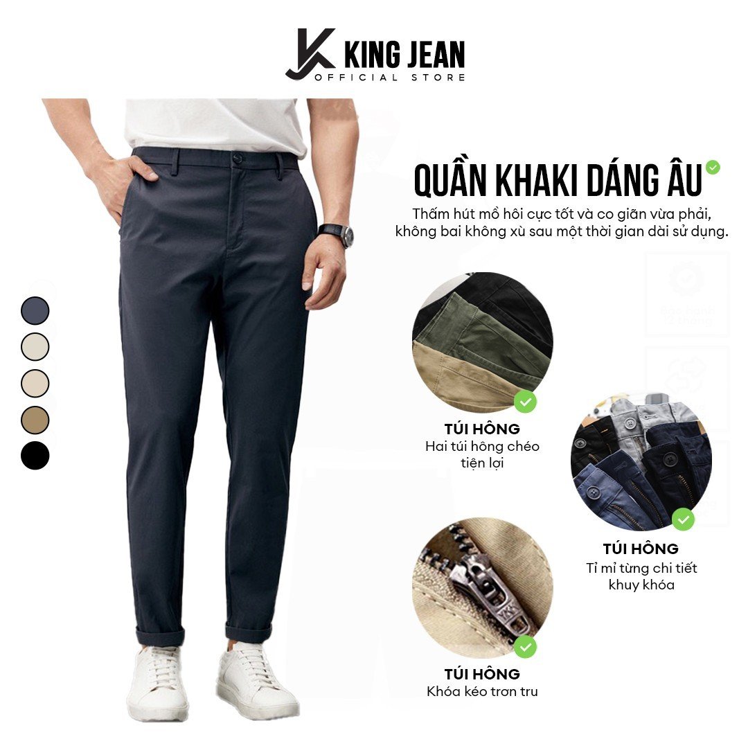 HOÀN TIỀN 15% - Quần dài kaki nam công sở cao cấp ống suông chất dày dặn co giãn tốt