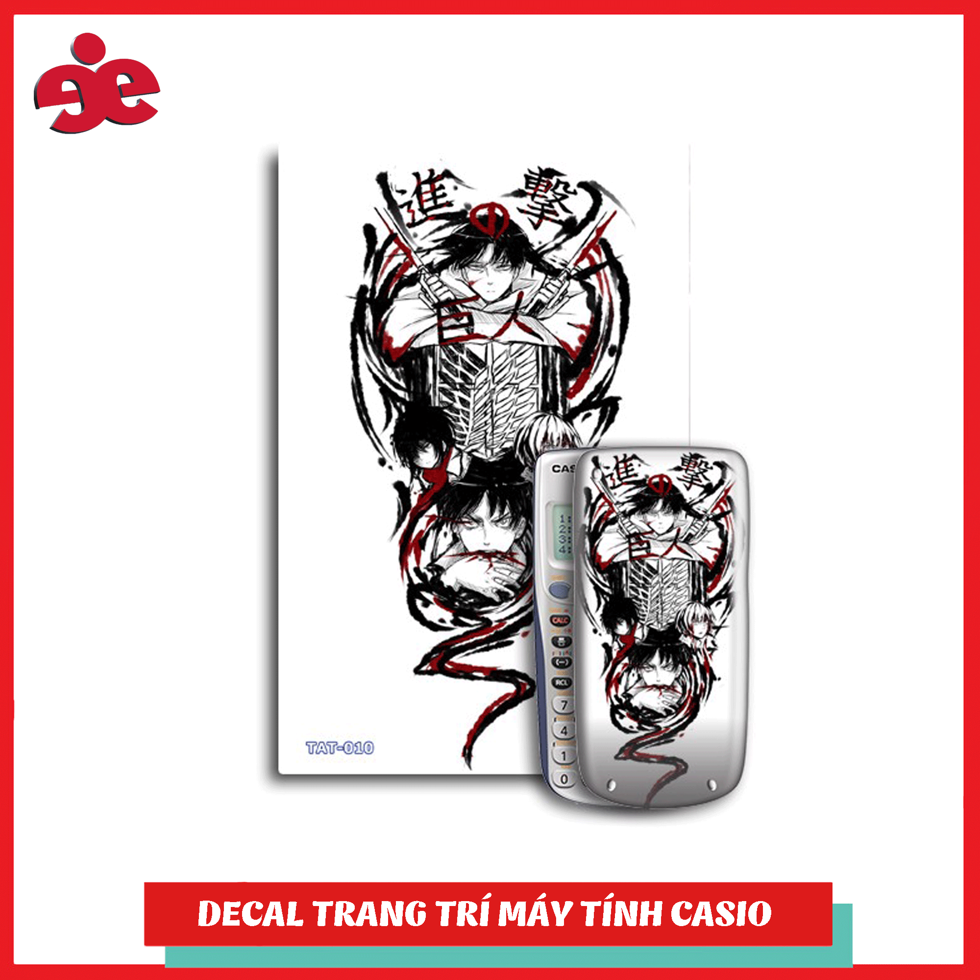 Bộ 2 decal trang trí máy tính cầm tay Attack On Titan 010