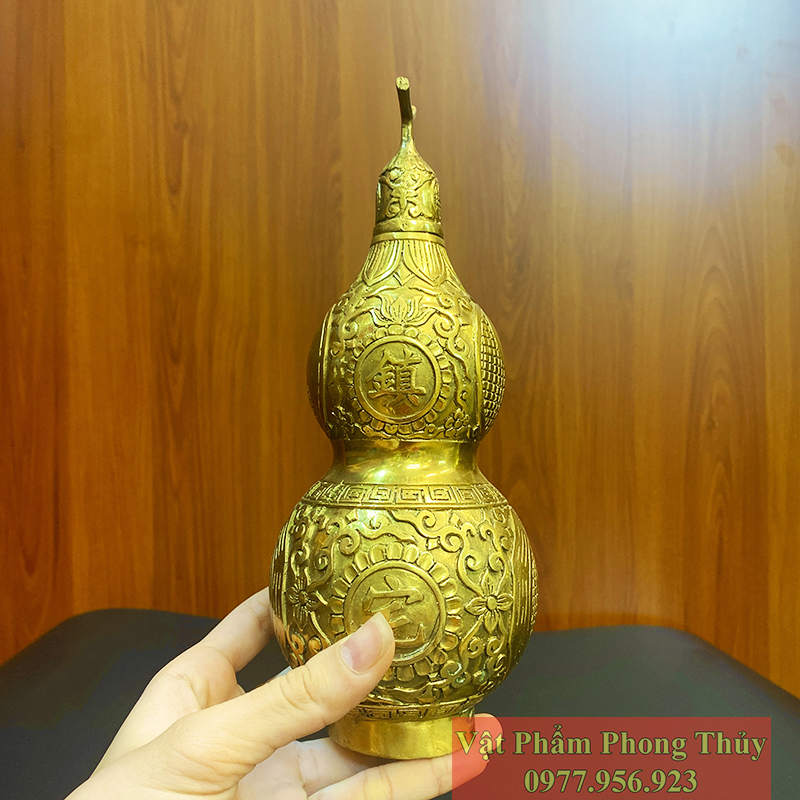 Hồ lô bát quái đồng phong thuỷ 22cm-25cm