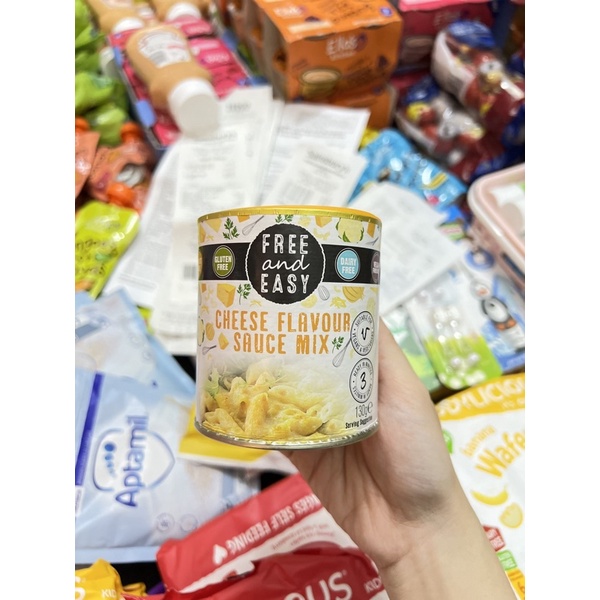 Phô mai rắc Free & Easy 130gr UK bay air_ Date 30/09/22 (Bé dị ứng đạm bò dùng dc)