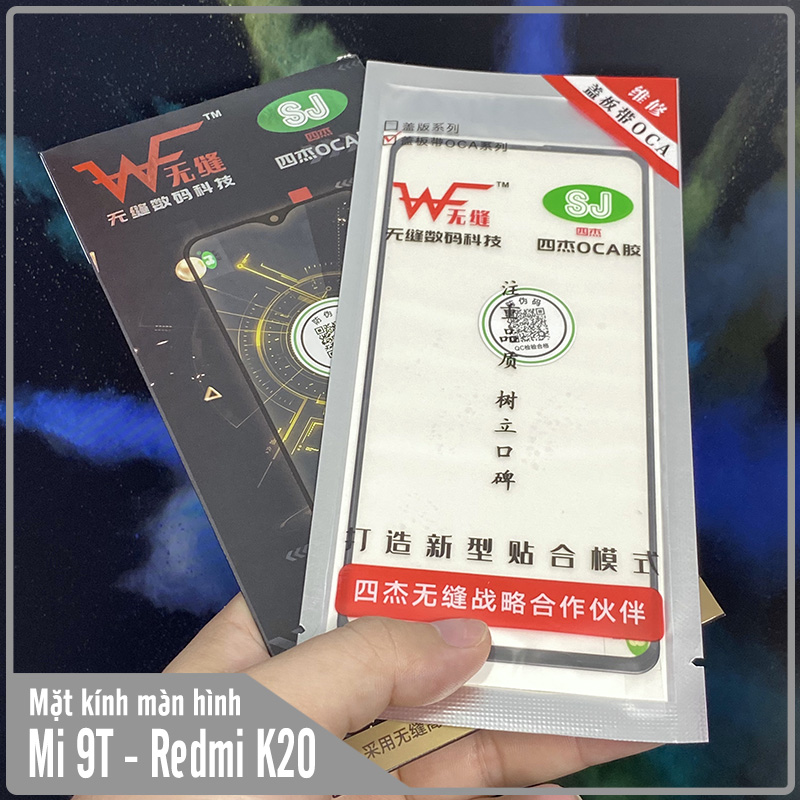Mặt kính màn hình cho xiaomi mi 9t - redmi k20 wf , liền keo oca sj