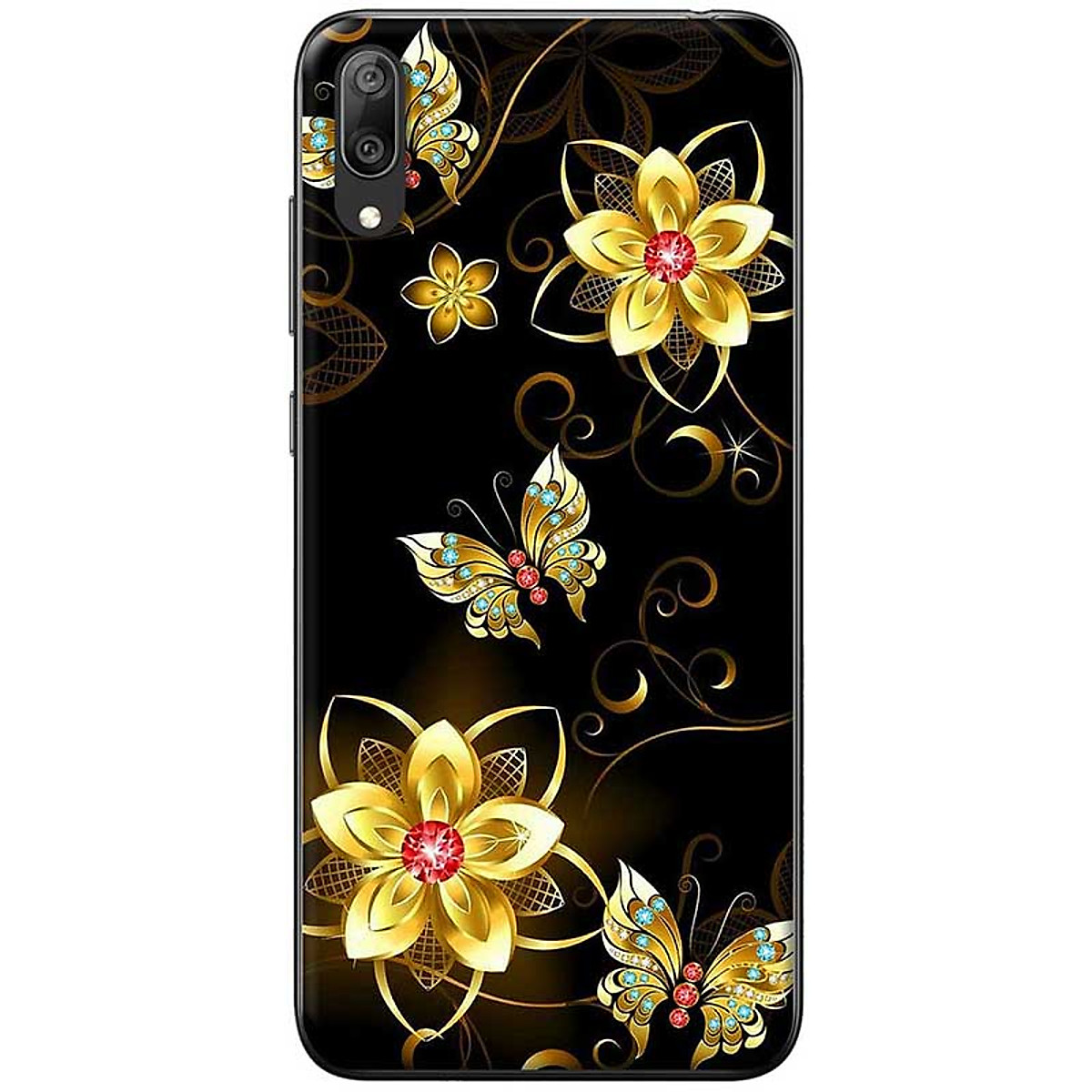 Ốp lưng dành cho Huawei Y7 Pro mẫu Hoa đỏ vàng