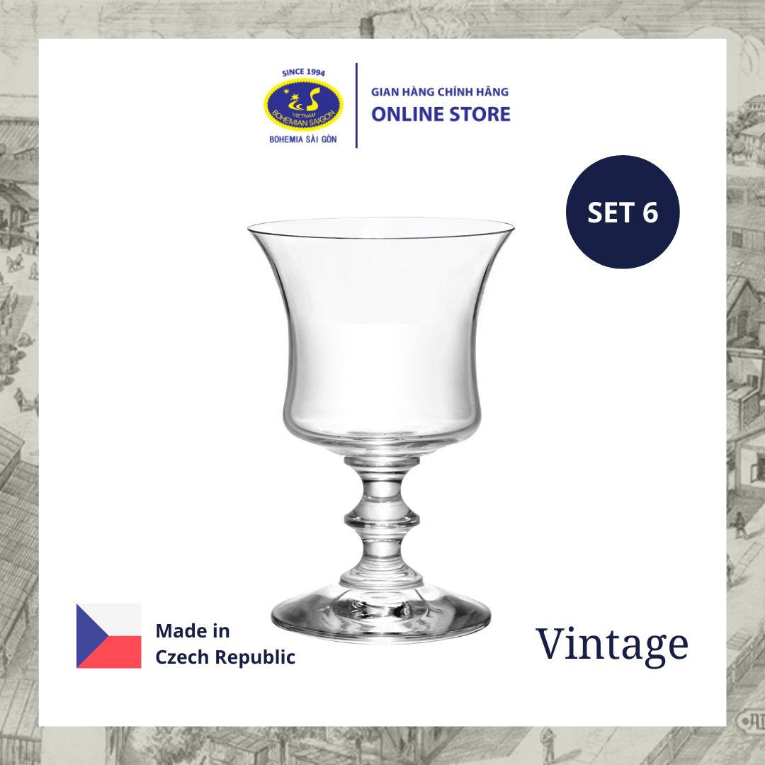 Set 6 ly uống vang vintage cao cấp ch séc 3423 200ml