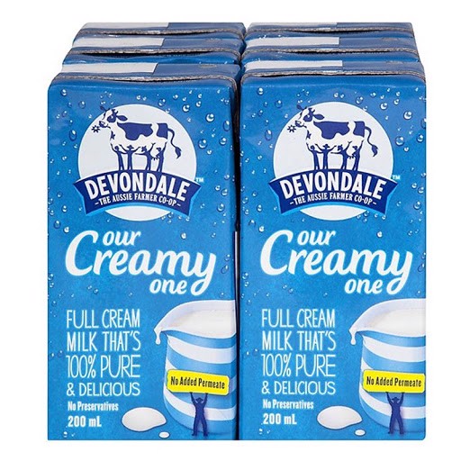 Sữa nước Devondale Full Cream 200ml thùng 24 hộp