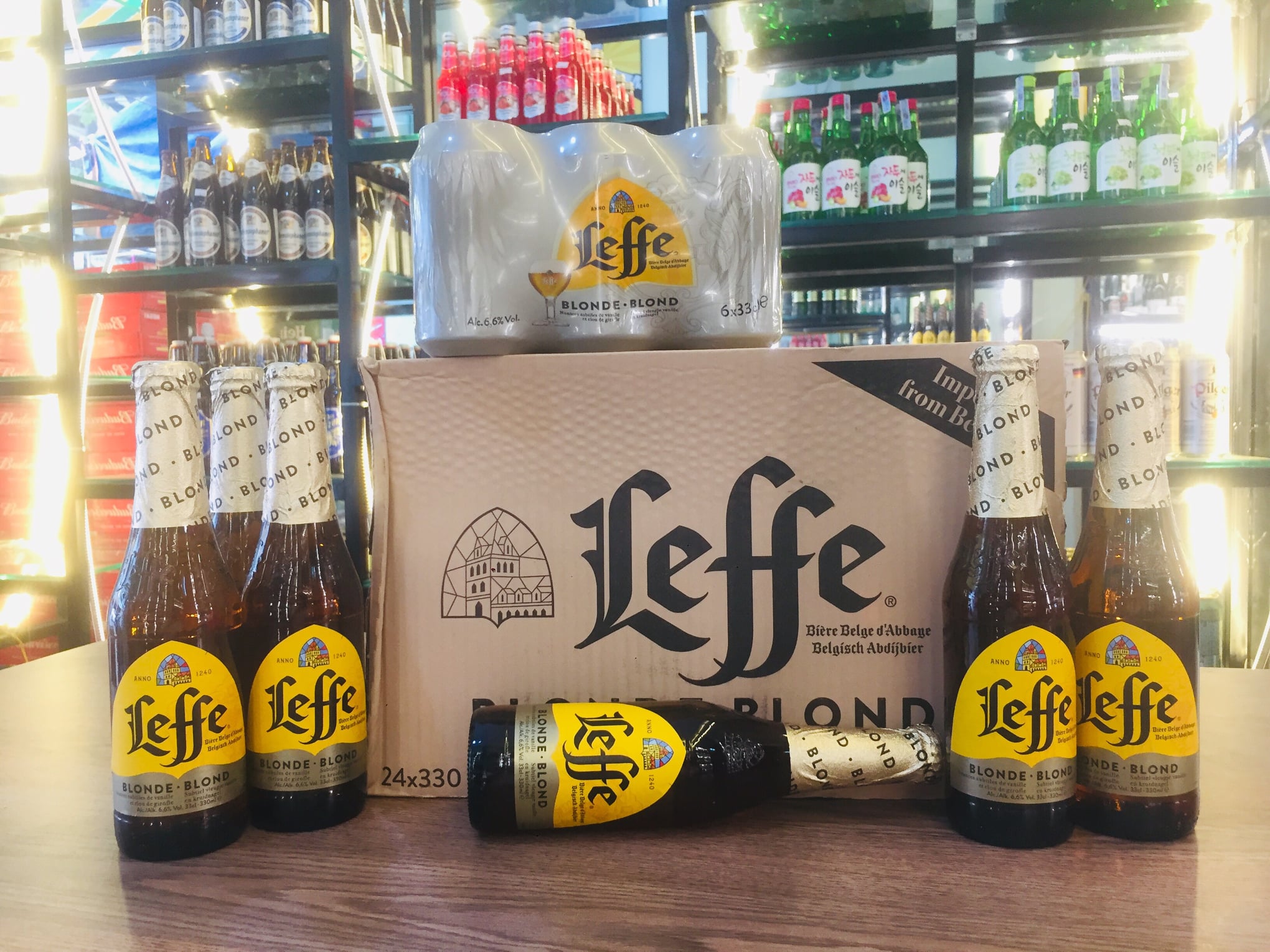 Bia leffe vàng blond 6,6% 24 chai 330ml