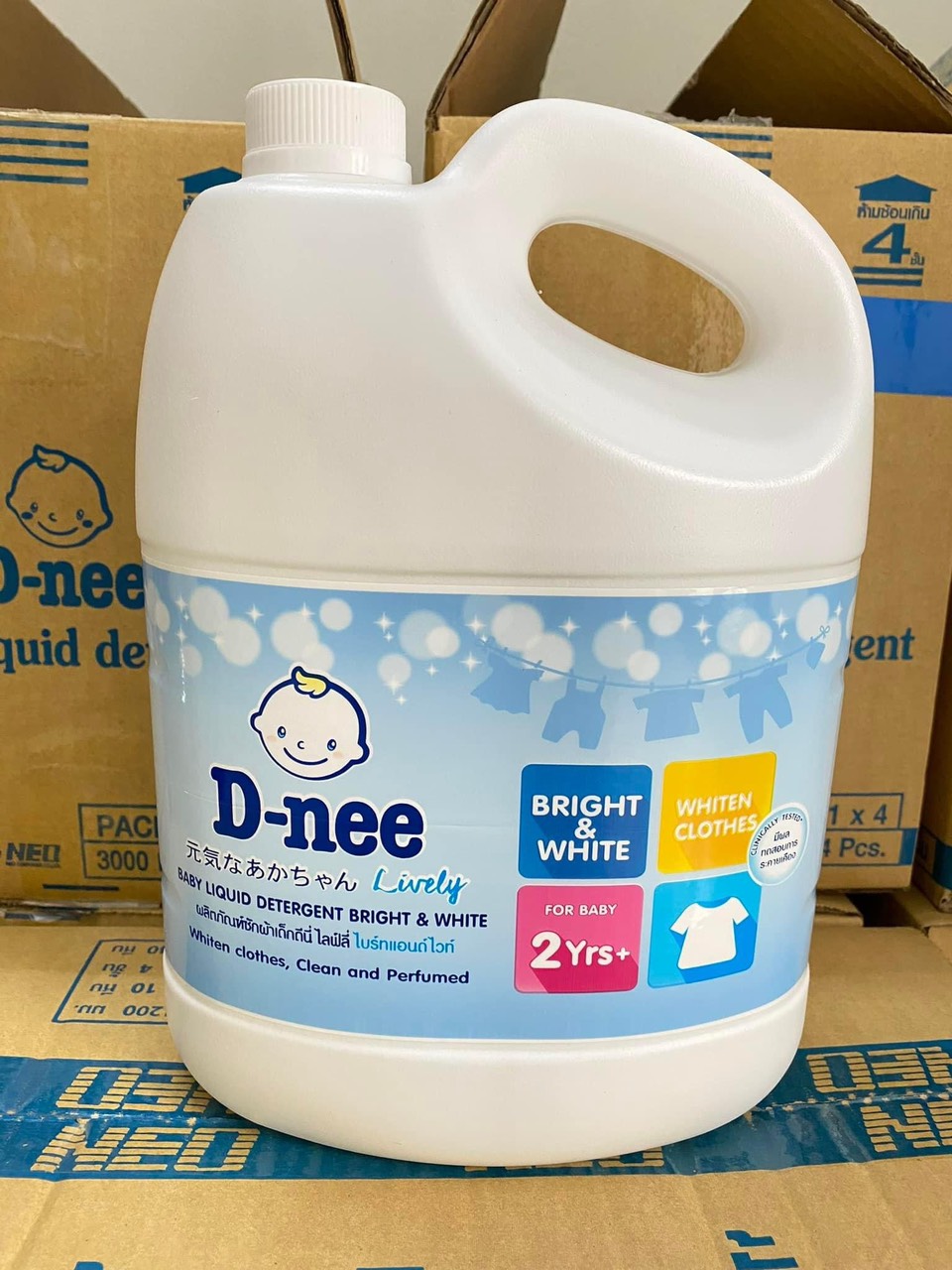 Nước giặt quần áo Dnee 3000ml, D-nee màu trắng, Nước giặt quần áo chính hãng thái lan , nước giặt quần áo