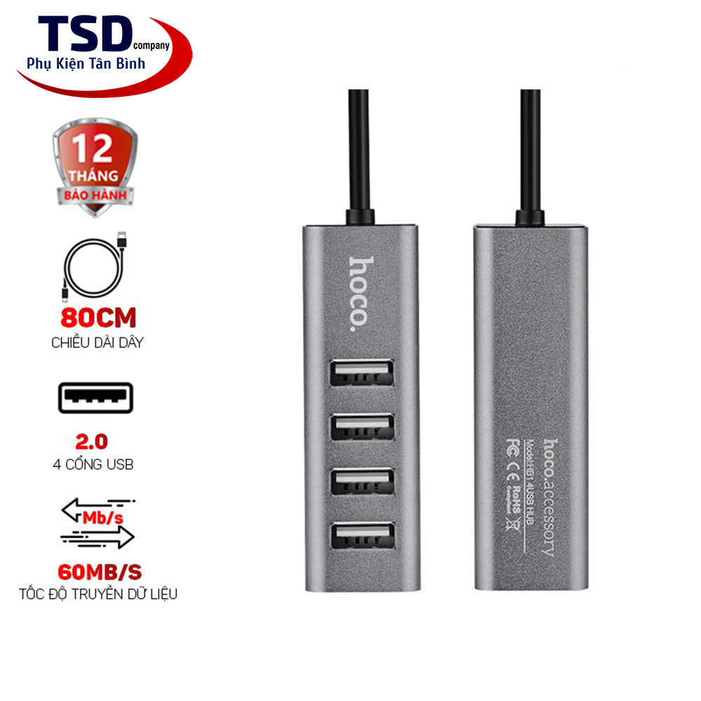 Bộ chia usb 4 cổng chính hãng hoco hb1