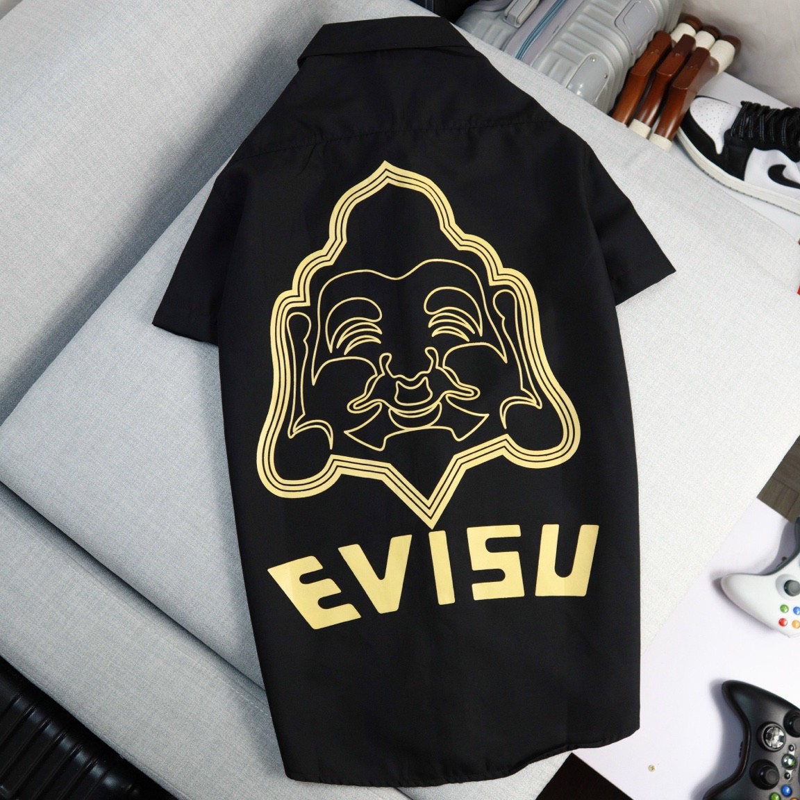 Sơmi nam tay ngắn evissu in hình sắc nét độc lạ phong cách trẻ hot trend xb138