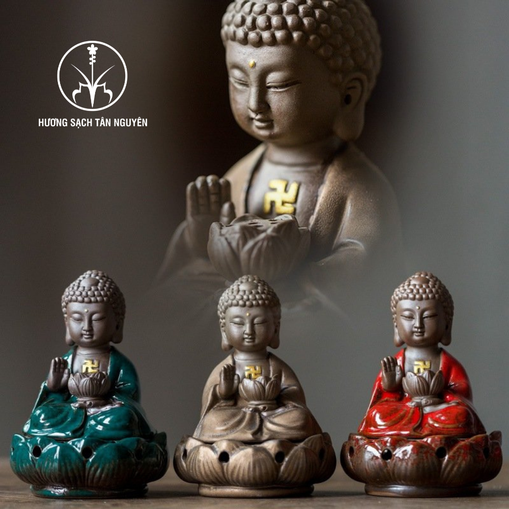 Tượng phật để xe ô tô, tượng phật thích ca, tượng phật a di đà dùng để xông nụ trầm hương, nhang khoanh