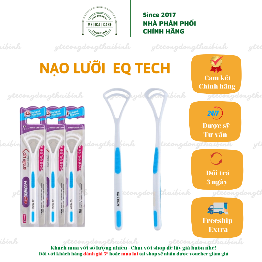 Nạo lưỡi EQ Tech Vệ Sinh Lưỡi nạo lưỡi cây cạo lưỡi đồ cạo lưỡi vệ sinh lưỡi vệ sinh răng miệng Hàn Quốc