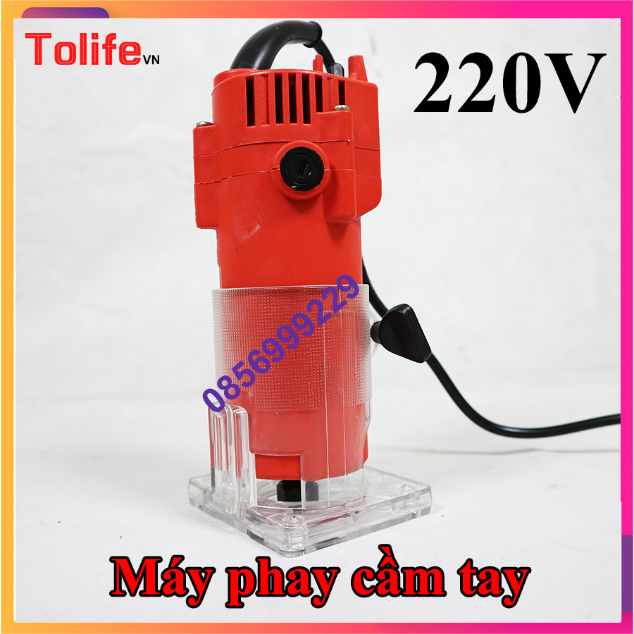 ( Tặng mũi phay ) Máy phay gỗ cầm tay cao cấp, máy phay mini cầm tay 3703 điện áp 220V