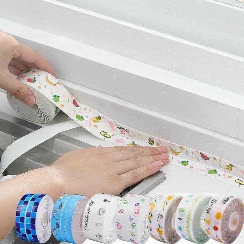 Cuộn Keo Dán Họa Tiết Đẹp Mắt Không Thấm Nước Viền Gạch Trang Trí Nhà Cửa Cho Nhà Bếp/Bồn Tắm