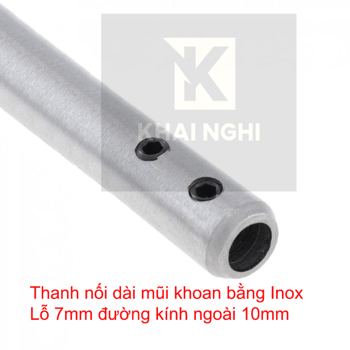 Thanh nối dài mũi vặn vít, mũi khoan gỗ, mũi khoan tường, mũi khoan sắt bằng Inox đường kính 10mm lỗ 7mm