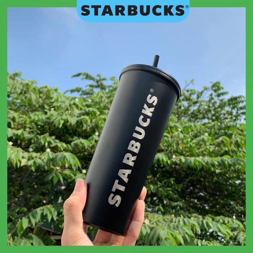 Ly giữ nhiệt Starbucks size Venti đen nhám Dung tích 590ml