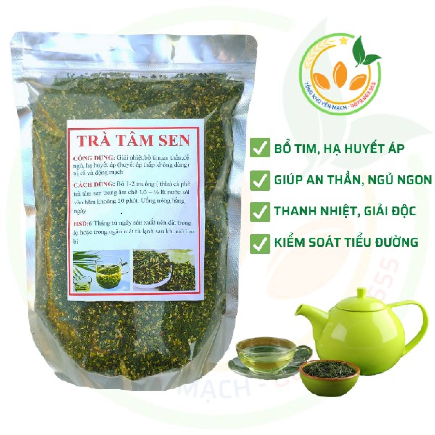 Trà tâm sen khô giúp an thần, ngủ ngon loại đẹp - 1kg