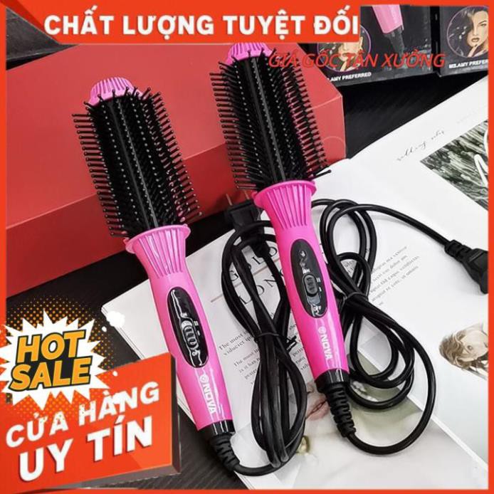 Lược điện Nova 8810 3in1 tạo kiểu uốn tóc, lược tròn gỡ rối chải tóc sấy phồng, cúp, xoăn  mini bỏ túi đa năng.