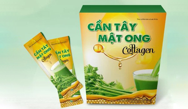 Hộp Bột Cần Tây Mật Ong Collagen Hộp 15 gói - hàng chuẩn 1000%